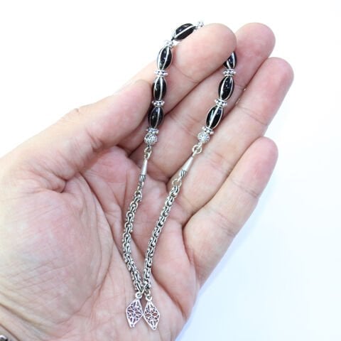 6 lı Karpuz Yarma Zaza Oltu Taşı Tespih-1