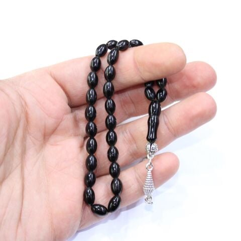 Oltu Taşı Tespih Beyzi Kesim 5,5*8 (mm)