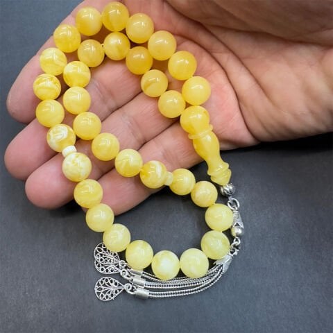 Akça Kaliningrad Damla Kehribar Küre Tespih 10 (mm)