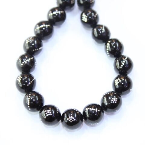 Burgu Baklava İşlemeli Küre Oltu Taşı 9 (mm)