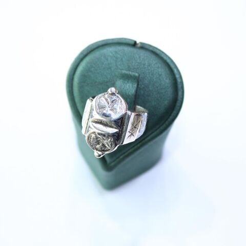 Antika Savatlı Unisex Gümüş Yüzük Model No - 23