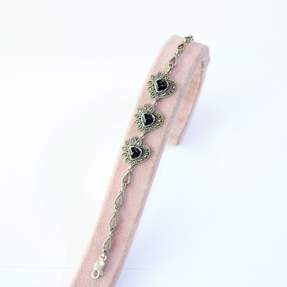 Oltu Taşı Markazit Gümüş Bileklik Model - 15