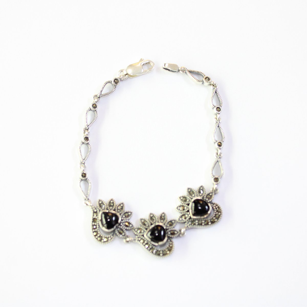 Oltu Taşı Markazit Gümüş Bileklik Model - 15