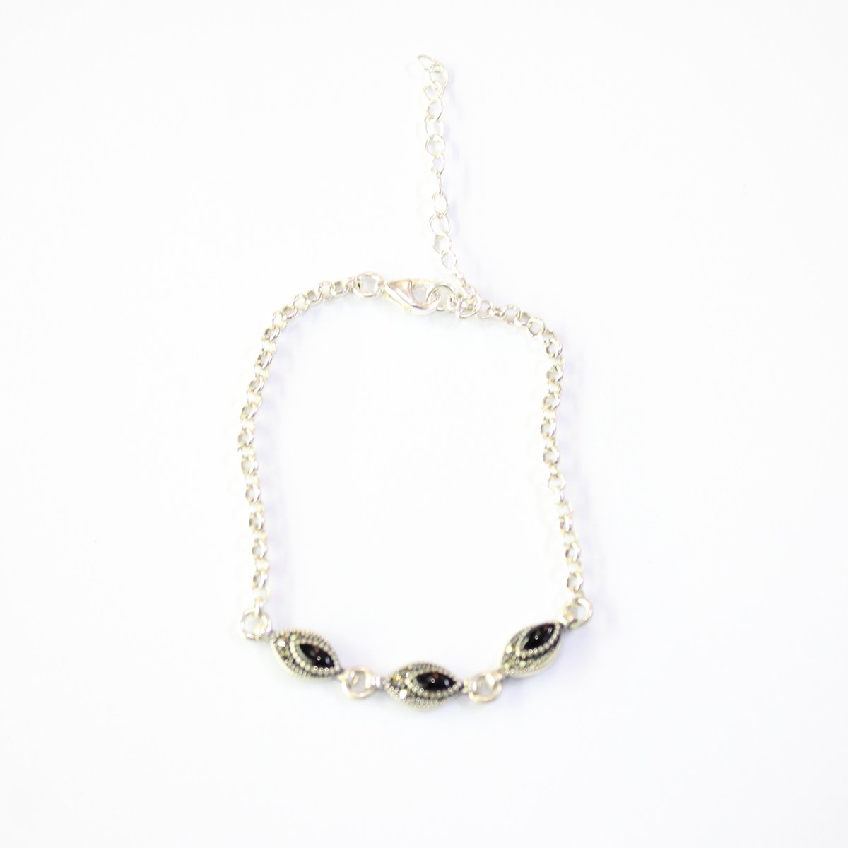 Oltu Taşı Markazit Gümüş Bileklik Model - 17