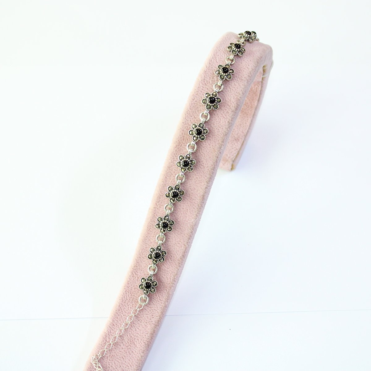 Oltu Taşı Markazit Gümüş Bileklik Model - 18