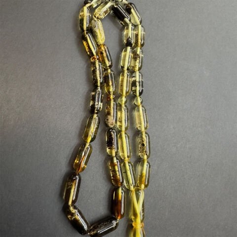 Toprak Fosilli Kaliningrad Damla Kehribar Tespih 5,5*13 (mm)