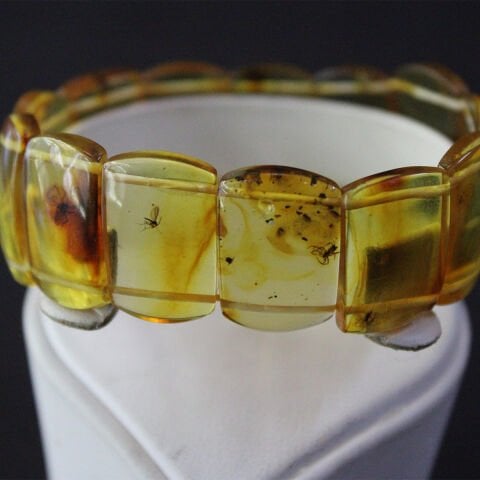 Haşere Fosilli Kaliningrad Damla Kehribar Bileklik 16 (gr)