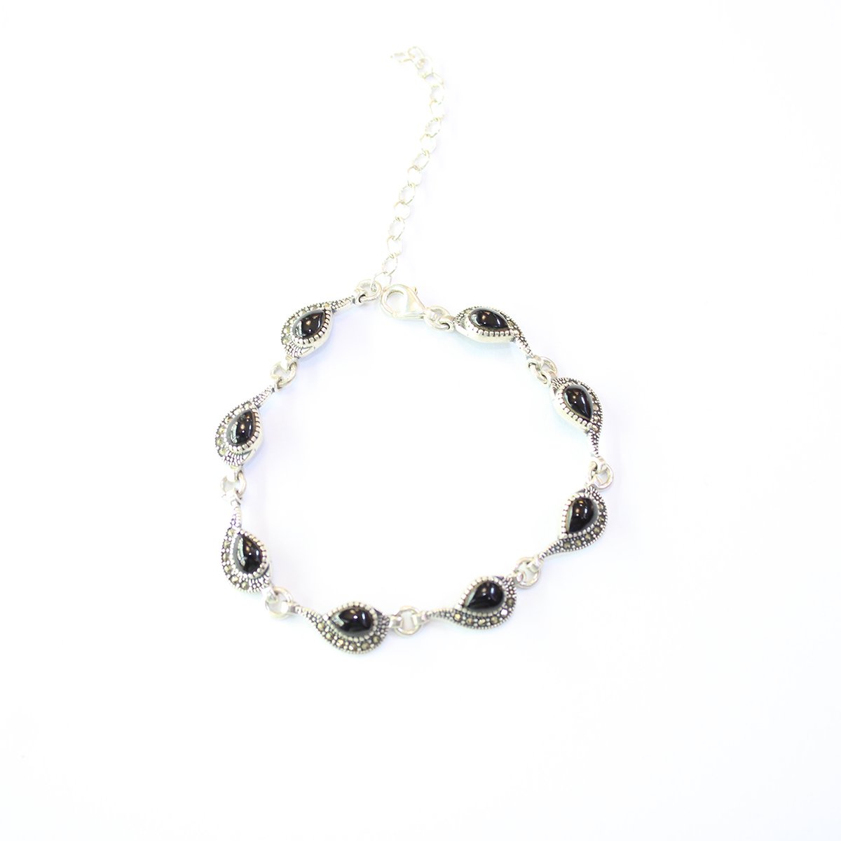 Oltu Taşı Markazit Gümüş Bileklik Model - 23