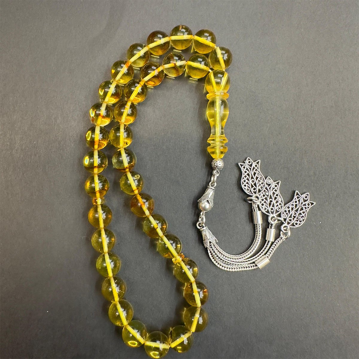 Şeffaf Kaliningrad Damla Kehribar Tespih 8,5 (mm)-2