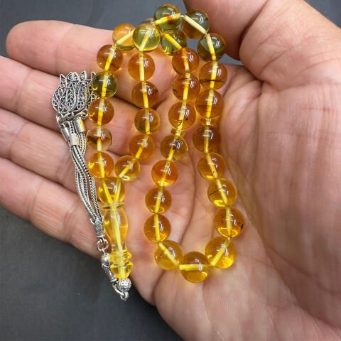 Şeffaf Kaliningrad Damla Kehribar Tespih 8,5 (mm)-2